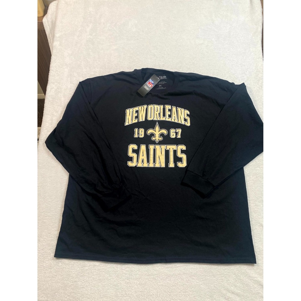 NFL Team Apparel New‎ Orleans Saints Football Team Shirt Mens 3XL Black Cotton